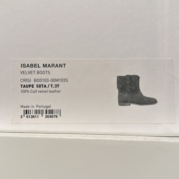 Isabel Marant Crisi Velvet Boots in Taupe - Picture 5 of 5
